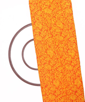 Red Colour Floral Print Chiffon Fabric